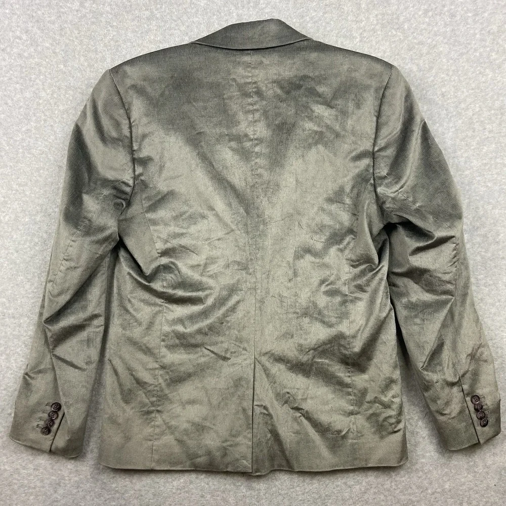 Guess Blazer Mens Large 40R Dean Velvet‎ 2-Button Suit Jacket Sport Coat Silver